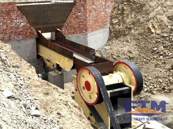 jaw crusher at site